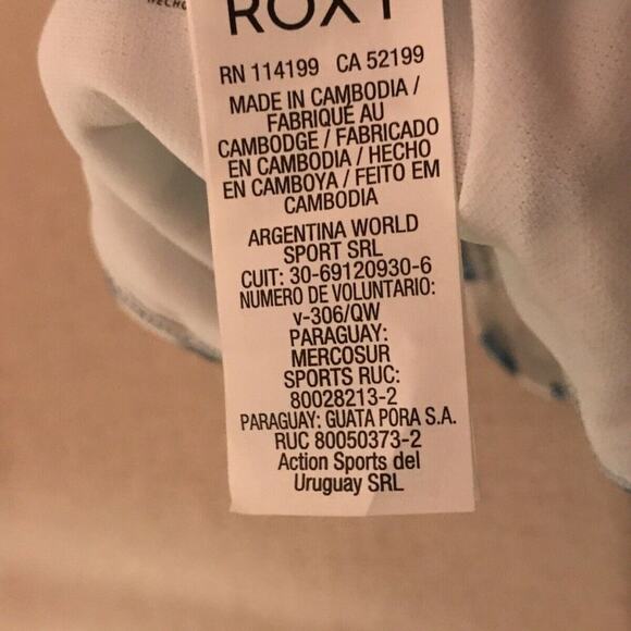 Roxy Banana Leaf Print Side Bowties Bikini Bottoms Size Medium - Picture 4 of 5